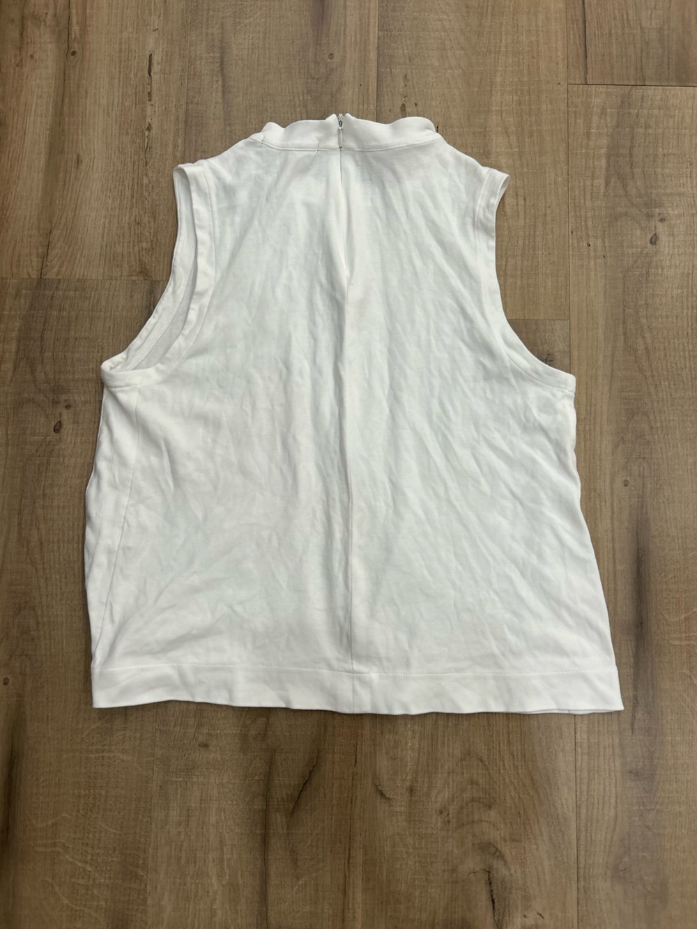 rag & bone / JEAN white mock neck tank top zip back - Picture 4 of 4